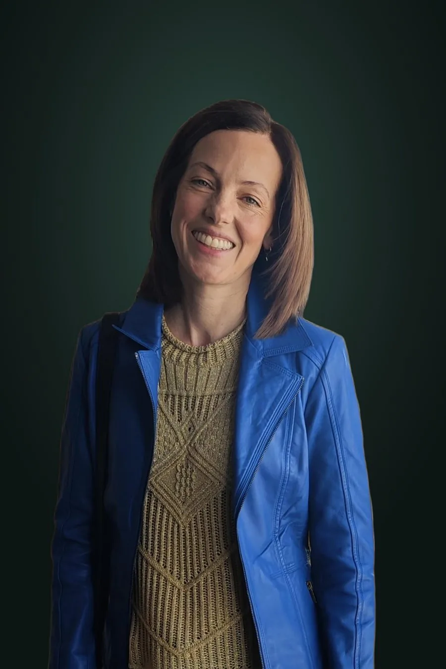 Lianne Johnston, smiling, in a blue jacket